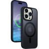 Crong Hybrid Frost Mag Cover - Case For Iphone 15 Pro Magsafe (Navy Blue) - (CRG-HFM-IP1561P-BLUE)