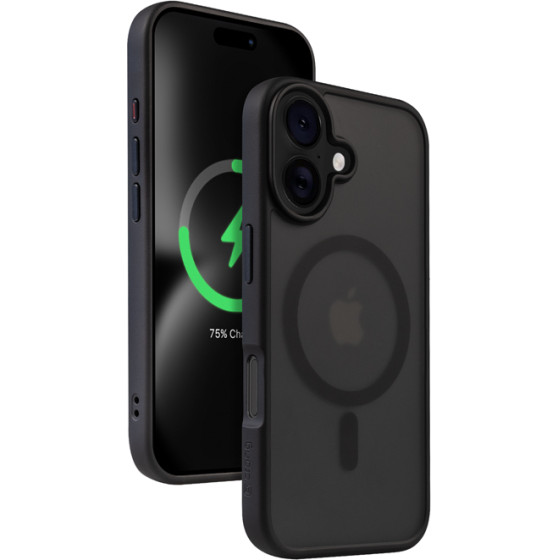 Crong Hybrid Frost Mag Cover - Case With Magsafe For Iphone 16 (black) - (CRGHFMIP1661BLK)