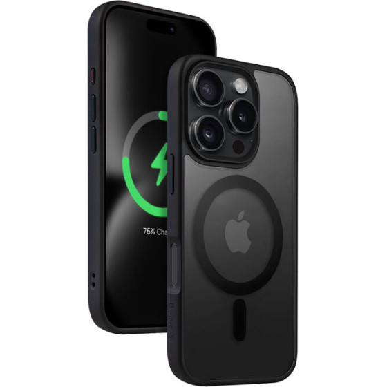 Crong Hybrid Frost Mag Cover - Case With Magsafe For Iphone 16 Pro (black) - (CRGHFMIP1663PBLK)