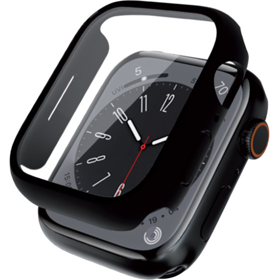 Crong Hybrid Watch Case - Case With Glass For Apple Watch 44mm (Black) - (CRG-44HS-BLK)