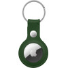 Crong Leather Case With Key Ring - Leather Protective Case Key Ring For Apple Airtag (Green) - (CRG-ATL-OLV)