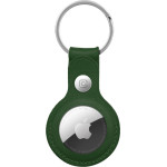 Crong Leather Case With Key Ring - Leather Protective Case Key Ring For Apple Airtag (Green) - (CRG-ATL-OLV)