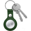 Crong Leather Case With Key Ring - Leather Protective Case Key Ring For Apple Airtag (Green) - (CRG-ATL-OLV)