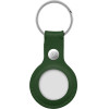Crong Leather Case With Key Ring - Leather Protective Case Key Ring For Apple Airtag (Green) - (CRG-ATL-OLV)