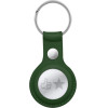 Crong Leather Case With Key Ring - Leather Protective Case Key Ring For Apple Airtag (Green) - (CRG-ATL-OLV)