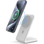 Crong Magspot Stand - 2-in-1 Wireless Charger With Magsafe For Iphone And Airpods (Snow White) - (CRG-MSS-WHT)