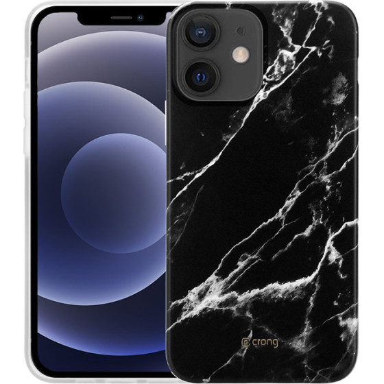 Crong Marble Case - Case For Iphone 12 Mini (Black) - (CRG-MRB-IP1254-BLK)