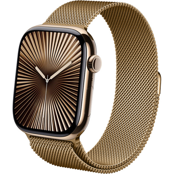 Crong Milano Steel - Stainless Steel Strap For Apple Watch 44/45/46/49 Mm (gold) - (CRG44MSTRSP)