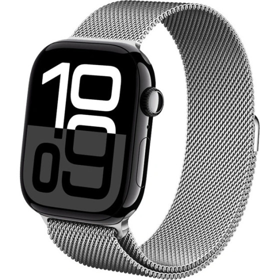 Crong Milano Steel - Stainless Steel Strap For Apple Watch 44/45/46/49 Mm (silver) - (CRG-44MST-SLV)