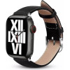 Crong Noble Band - Natural Leather Strap For Apple Watch 44/45/46/49 Mm (Black Noir) - (CRG-44NOB-BLK)