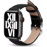 Crong Noble Band - Natural Leather Strap For Apple Watch 44/45/46/49 Mm (Black Noir) - (CRG-44NOB-BLK)