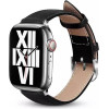 Crong Noble Band - Natural Leather Strap For Apple Watch 44/45/46/49 Mm (Black Noir) - (CRG-44NOB-BLK)
