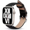 Crong Noble Band - Natural Leather Strap For Apple Watch 44/45/46/49 Mm (Black Noir) - (CRG-44NOB-BLK)