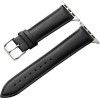 Crong Noble Band - Natural Leather Strap For Apple Watch 44/45/46/49 Mm (Black Noir) - (CRG-44NOB-BLK)