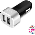 Crong Power Car Charger 24W With Dual Usb Port (aluminium) - (CRG-PWRC-USB24-ALU)