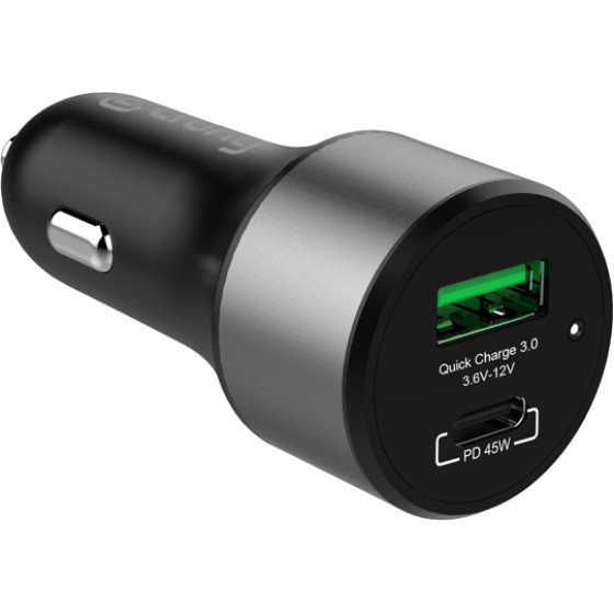 Crong Power Car Charger 63W - USB-C Pd 45W Car Charger + Usb Qc 3.0 18W (black) - (CRG-PWRC-USBC63-BLK)