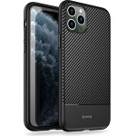 Crong Prestige Carbon Cover - Protective Case For Iphone 11 Pro (Black) - (CRG-CARB-IP11P-BLK)