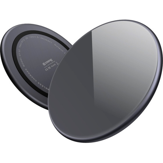 Crong Qi Fast Wireless Charger With Aluminium & Armorplate Housing 15W (black) - (CRG-PS15W-BLK)
