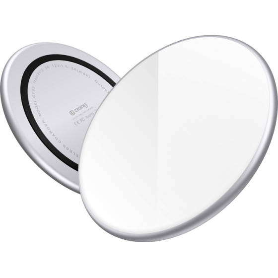 Crong Qi Fast Wireless Charger With Aluminium & Armorplate Housing 15W (white) - (CRG-PS15W-WHI)