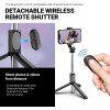 Crong Selfiego Lite - Compact Bluetooth Selfie Stick Tripod (Black) - (CRGSGL1BLK)