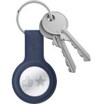Crong Silicone Case With Key Ring - Protective Case For Apple Airtag Key Ring (Navy Blue) - (CRG-ATS-BLUE)