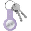 Crong Silicone Case With Key Ring - Protective Case For Apple Airtag Key Ring (Purple) - (CRG-ATS-PRP)