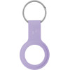 Crong Silicone Case With Key Ring - Protective Case For Apple Airtag Key Ring (Purple) - (CRG-ATS-PRP)