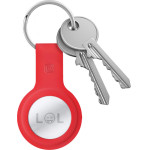 Crong Silicone Case With Key Ring - Protective Case For Apple Airtag Key Ring (Red) - (CRG-ATS-RED)