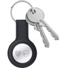 Crong Silicone Case With Key Ring - Protective Case For Key Ring For Apple Airtag (Black) - (CRG-ATS-BLK)