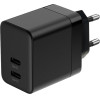 Crong Ultra Compact Gan - Wall Charger 2x USB-C Power Delivery 35W (Black) - (CRG-GNCC35-BLK)