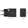 Crong Ultra Compact Gan - Wall Charger 2x USB-C Power Delivery 35W (Black) - (CRG-GNCC35-BLK)