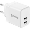 Crong Ultra Compact Gan - Wall Charger 2x USB-C Power Delivery 35W (White) - (CRG-GNCC35-WHI)
