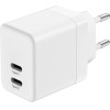 Crong Ultra Compact Gan - Wall Charger 2x USB-C Power Delivery 35W (White) - (CRG-GNCC35-WHI)