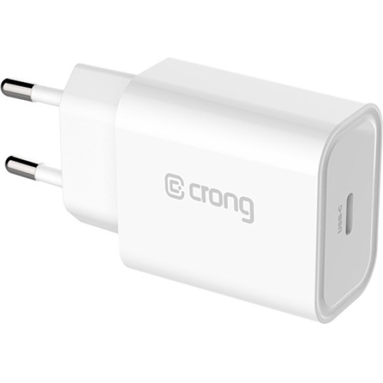 Crong USB-C Travel Charger - Wall Charger USB-C Power Delivery 20W (white) - (CRG-TUSBC20-WHI)