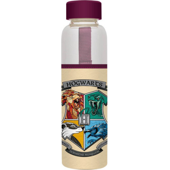Harry Potter - 500ml Glass Water Bottle (Hogwarts) - (BDC010)