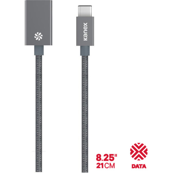 Kanex DuraBraid(TM) Adapter - USB-C To Usb 3.0 Type A Aluminium Adapter (Space Grey) - (KU3CAPV1-SG)