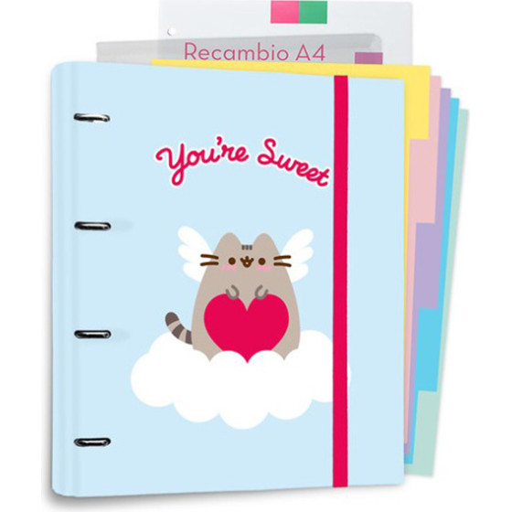 Pusheen - Purrfect Love Collection A4 Binder With Cards (4 rings, Elastic band) - (CBK0139)