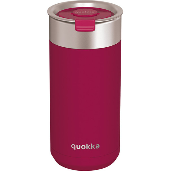 Quokka Boost Coffee Tumbler - Stainless Steel Thermal Mug With Brewer 400 Ml (Maroon) - (40076)