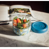 Quokka Bubble Food Jar - Plastic Food Container / Lunchbox 770 Ml (Blue Peonies) - (40134)