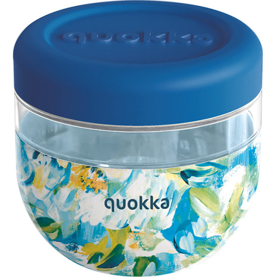 Quokka Bubble Food Jar - Plastic Food Container / Lunchbox 770 Ml (Blue Peonies) - (40134)