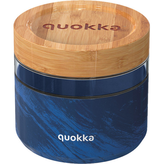 Quokka Deli Food Jar - Glass Food Container / Lunchbox 820 Ml (Wood Grain) - (40133)