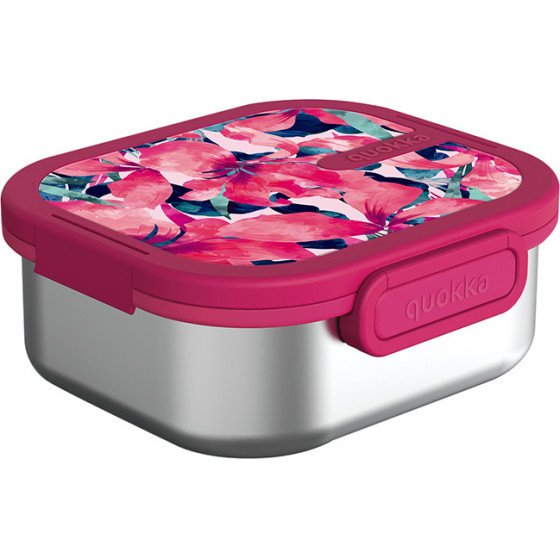 Quokka Kai - Stainless Steel Food Container / Lunchbox (Pink Bloom) - (40242)