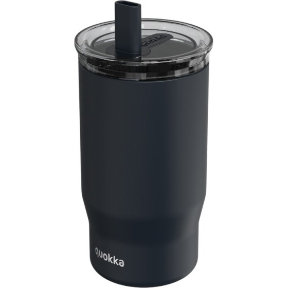 Quokka Mist - Stainless Steel Thermal Mug 720 Ml With Straw (Black) - (40138)
