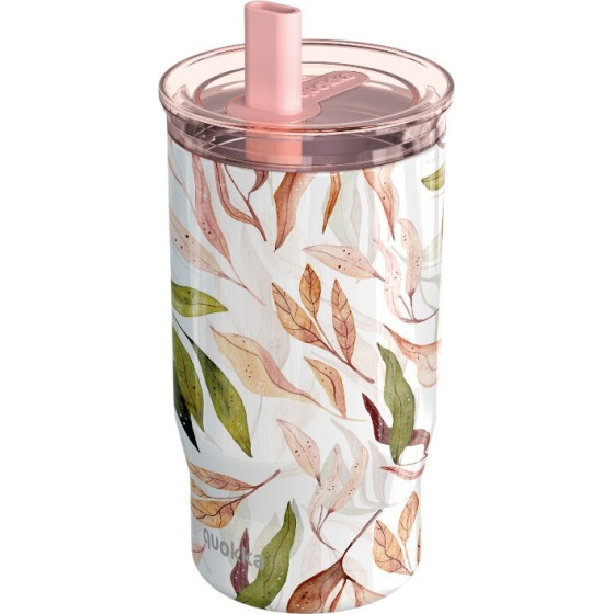 Quokka Mist - Stainless Steel Thermal Mug 720 Ml With Straw (Falling Leaves) - (40167)