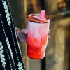 Quokka Mist - Stainless Steel Thermal Mug 720 Ml With Straw (Peach Petals) - (40166)