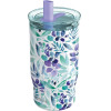Quokka Mist - Stainless Steel Thermal Mug 720 Ml With Straw (Violet Blooms) - (40165)