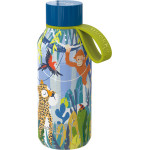 Quokka Solid Kids With Strap - Stainless Steel Double Wall Vacuum Insulated Water bottle, Portable Thermos 330 Ml (Jungle) - (40145)