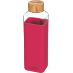 Quokka Storm - Glass Rounded Bottle With Silicone Cover 700ml (Maroon) - (40025)