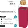 Quokka Storm - Glass Rounded Bottle With Silicone Cover 700ml (Maroon) - (40025)