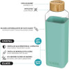 Quokka Storm - Glass Rounded Bottle With Silicone Cover 700ml (Teal) - (40024)